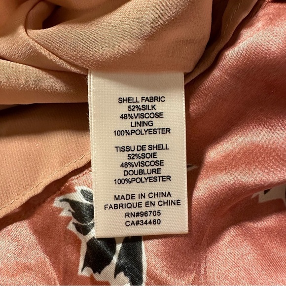 Rebecca Taylor Ikat Paintbrush Silk Ruffle Dress Pink Black Floral Cutout - Picture 13 of 16